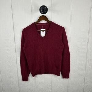 Vintage 80’s Red V-Neck Wool Sweater Medium